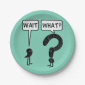 Wacht, wat? papieren bordje (Voorkant)