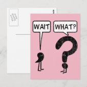 Wacht, wat? Roze Briefkaart (Voorkant / Achterkant)