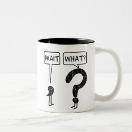 Wacht, wat? tweekleurige koffiemok