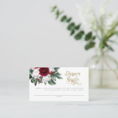 WACHTE kerstwinter Floral diaper Raffle Card Plaatskaartje (Staand voorkant)