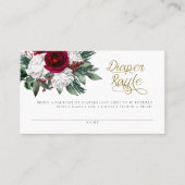 WACHTE kerstwinter Floral diaper Raffle Card Plaatskaartje (Voorkant)