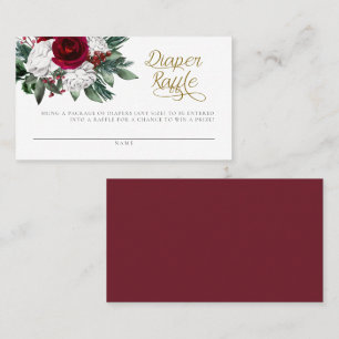 WACHTE kerstwinter Floral diaper Raffle Card Plaatskaartje