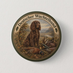 Wachtelhund Jachtkunst, Duitse Spaniel Ronde Button 5,7 Cm