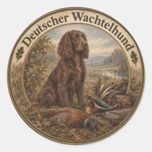 Wachtelhund Jachtkunst, Duitse Spaniel Ronde Sticker