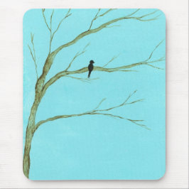 Wachten - eenzame vogel in de oorspronkelijke kuns muismat