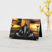 Wachten - Halloween/Vampire/Gothic Wenskaart Kaart (Gele Bloem)