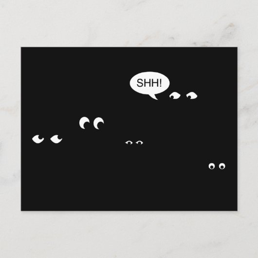 wachten in het donker : verrassingsfeest ! uitnodiging briefkaart (Voorkant)