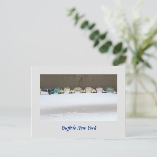 Wachten in het Sneeuw briefkaart (Staand voorkant)