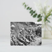 Wachten in Trenches WWI Briefkaart (Staand voorkant)