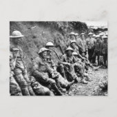 Wachten in Trenches WWI Briefkaart (Voorkant)