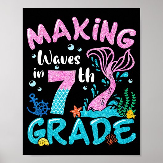 Wachten maken in 7e Grade Mermaid terug naar schoo Poster (Voorkant)