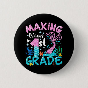 Wachten maken in eerste graad Zeemeermin terug naa Ronde Button 5,7 Cm