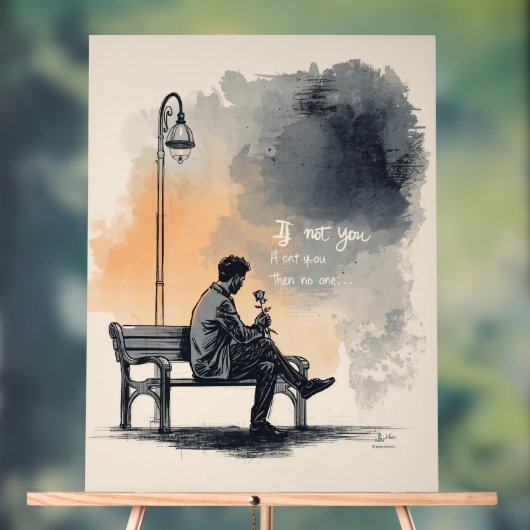 Wachten met een Roos – Onuitgesproken Liefde Acryl Bord (Neutraal)