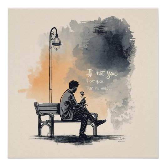 Wachten met een Roos – Onuitgesproken Liefde Perfect Poster (Voorkant)