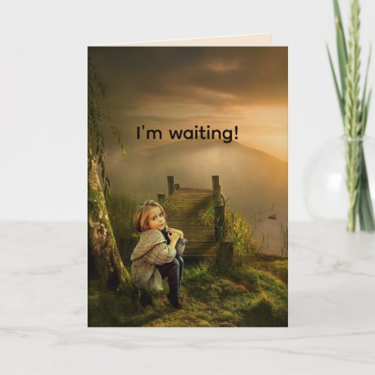 WACHTEN OM NA TE DENKEN OVER JE-MISSING YOU KAART (Voorkant)