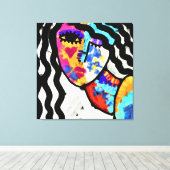 Wachten op Abstract digitaal portret van een vrouw Canvas Afdruk (Insitu (Houten vloer))