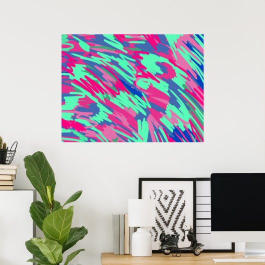 Wachten op Abstracte kunst in het voorjaar Poster (Thuiskantoor)