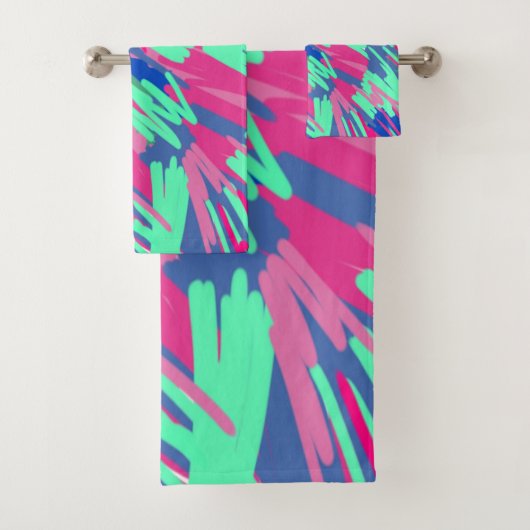 Wachten op Abstracte voorjaarsafdrukken Bad Handdoek (Insitu)