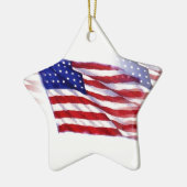 Wachten op Amerikaanse vlag Keramisch Ornament (Links)