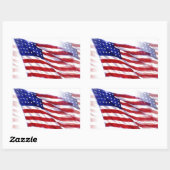 Wachten op Amerikaanse vlag Rechthoekige Sticker (Vel)