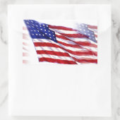 Wachten op Amerikaanse vlag Rechthoekige Sticker (Tas)