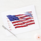 Wachten op Amerikaanse vlag Rechthoekige Sticker (Envelop)