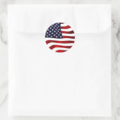 Wachten op Amerikaanse vlag Ronde Sticker (Tas)