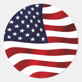 Wachten op Amerikaanse vlag Ronde Sticker