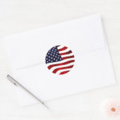 Wachten op Amerikaanse vlag Ronde Sticker (Envelop)