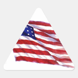 Wachten op Amerikaanse vlag Sticker