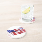 Wachten op Amerikaanse vlag Zandsteen Onderzetter (Zijkant)