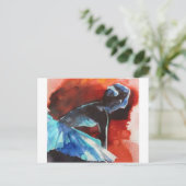 wachten op ballerina briefkaart (Staand voorkant)