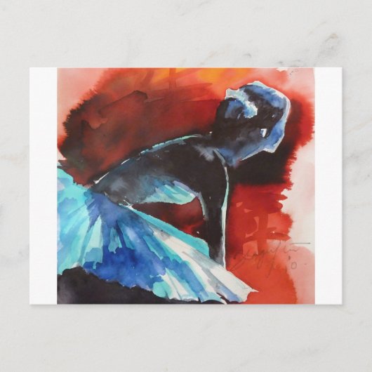 wachten op ballerina briefkaart (Voorkant)