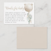 Wachten op ballonvaardige Baby showers Informatiekaartje (Voorkant / Achterkant)