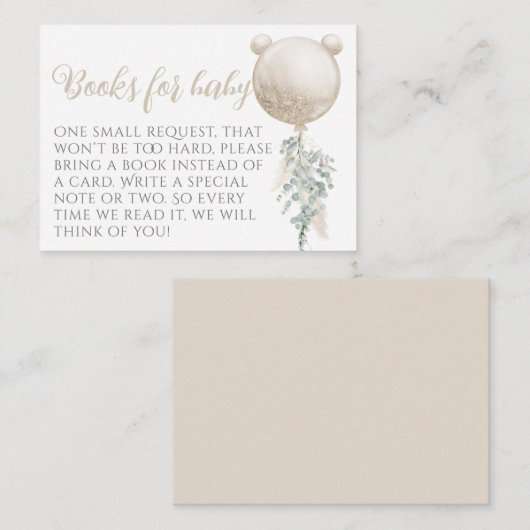 Wachten op ballonvaardige Baby showers Informatiekaartje (Voorkant / Achterkant)