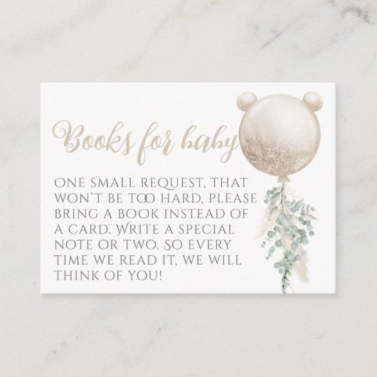 Wachten op ballonvaardige Baby showers Informatiekaartje (Voorkant)