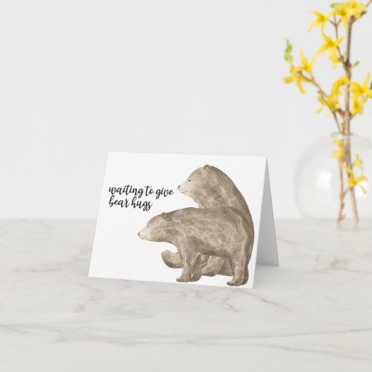 Wachten op Beer knuffels Kaart (Gele Bloem)