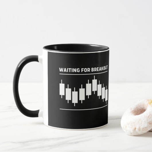 Wachten op Breakout - Offerte voor handelen Mok (Met donut)