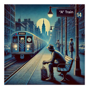 Wachten op de A-trein in New York Perfect Poster