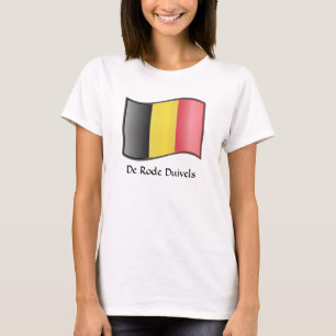 Wachten op de Belgische vlag De Rode Duivels T-Shi T-shirt