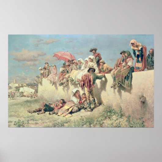 Wachten op de 'Blessing' buiten Rome Poster (Voorkant)