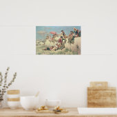 Wachten op de 'Blessing' buiten Rome Poster (Keuken)