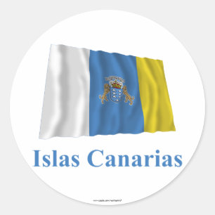 Wachten op de Canarische Eilanden met Spaanse naam Ronde Sticker