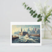 Wachten op de ferry, briefkaart (Staand voorkant)