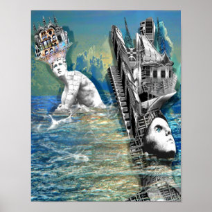 Wachten op de getijdedruk poster