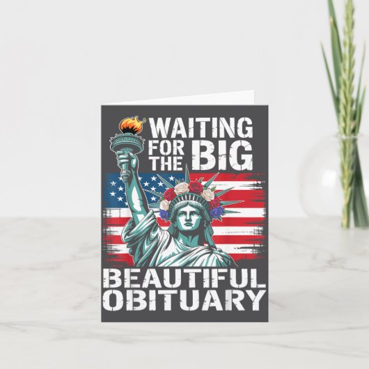 Wachten Op De Grote Mooie Overlijdensadvertentie G Kaart (Voorkant)
