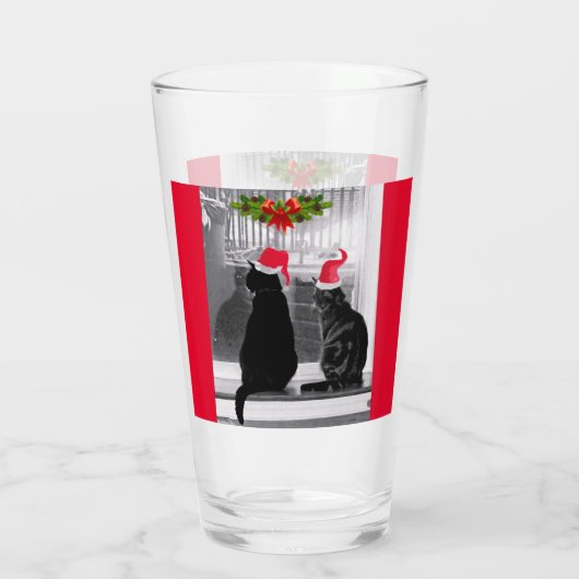 Wachten op de kerstman glas (Achterkant)