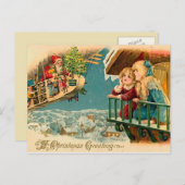 Wachten op de kerstman -  Victoriaans kerst Feestdagenkaart (Voorkant / Achterkant)