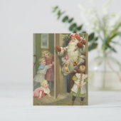 Wachten op de Kerstman | Vintage kerst Briefkaart (Staand voorkant)