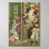 Wachten op de Kerstman | Vintage kerst Poster (Voorkant)